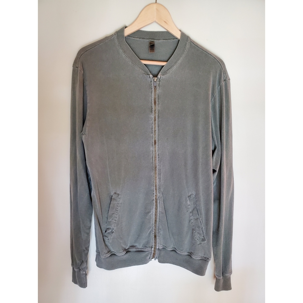 Garment Washed Lightweight Bomber Jacket Shirt